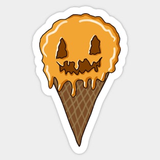 Pumpkin Ice Cream Illustration Sticker